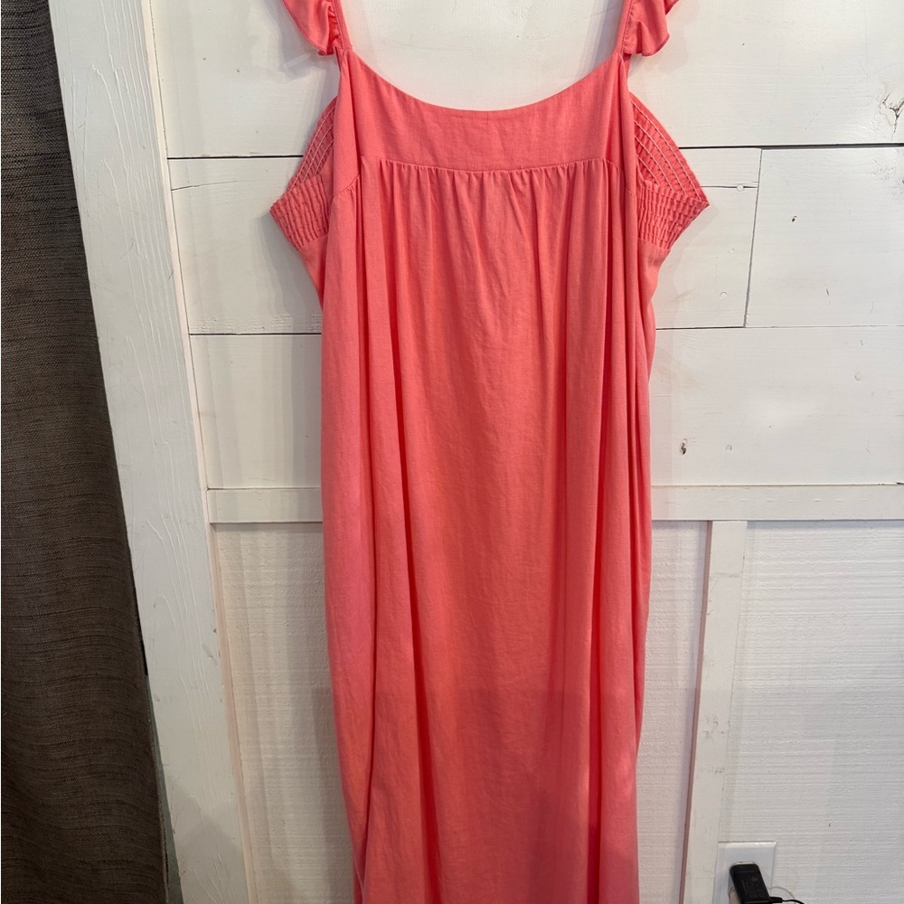 Oasis Ruffle Maxi Dress - Pink Flamingo
